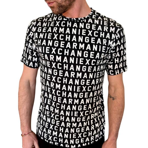Armani Exchange Other - Armani Exchange Mens Tee Short Sleeve Black White Size Small All Over Logo